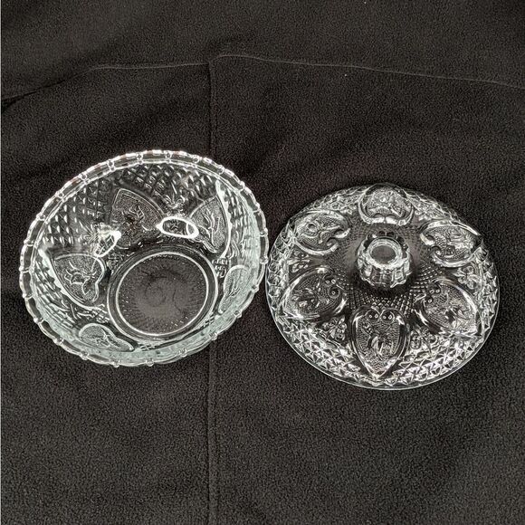 Vintage Crystal Trinket Box, Sugar Dish, Candy Bowl - Picture 3 of 8